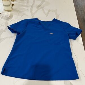 Figs Royal Blue Women's V-Neck Scrub Top